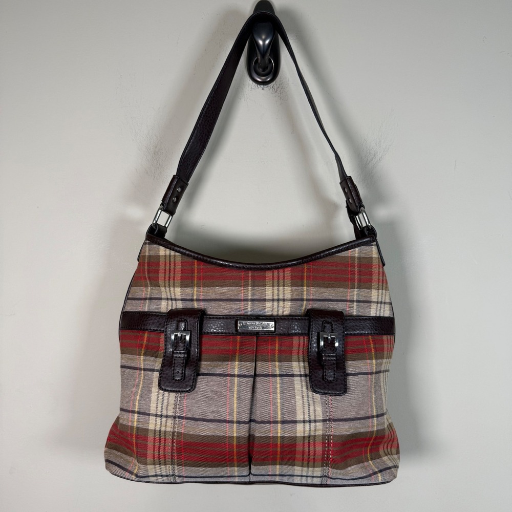 Etienne Aigner Vintage Tartan Plaid Shoulder Bag Preppy Academia Old Money